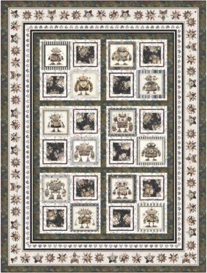 Robot Patches Quilt Pattern