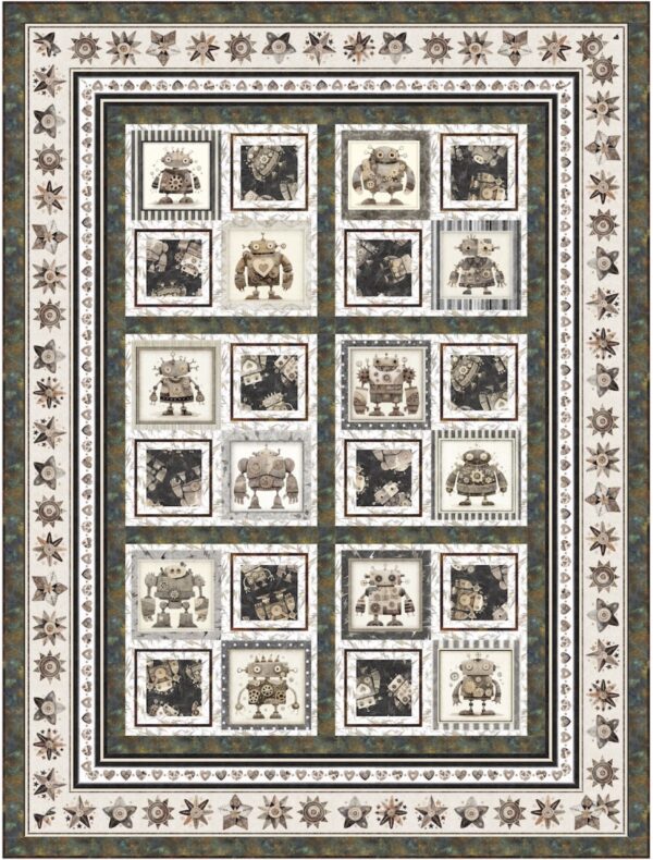 Robot Patches Quilt Pattern